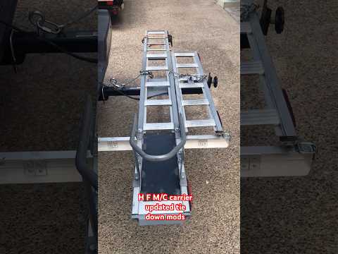 Harbor freight motorcycle carrier with updated tie-down anchor mods....