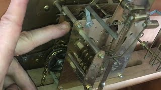 FIXING a grandfather’s clock (weights pulled too far up) removing stubborn weights