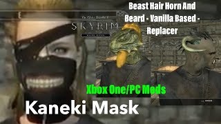 Skyrim SE Xbox One/PC Mods|Beast Hair Horn And Beard/Kaneki Mask