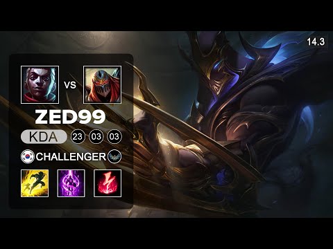 ZED99 Zed vs Ekko Mid - KR Challenger - Patch 14.3 Season 14
