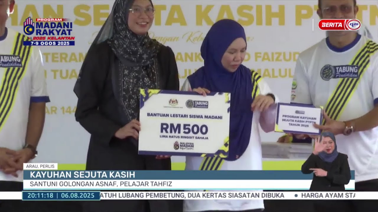 6 OGOS 2025 - BERITA PERDANA- KAYUHAN SEJUTA KASIH SANTUNI GOLONGAN ASNAF, PELAJAR TAHFIZ