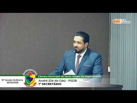 19ª Sessão ordinária da Câmara Municipal de Santo Amaro da Imperatriz - SC