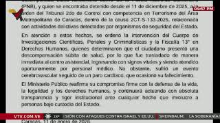 Comunicado del Ministerio Público por muerte de Edilson Torres, efectivo PNB privado de libertad