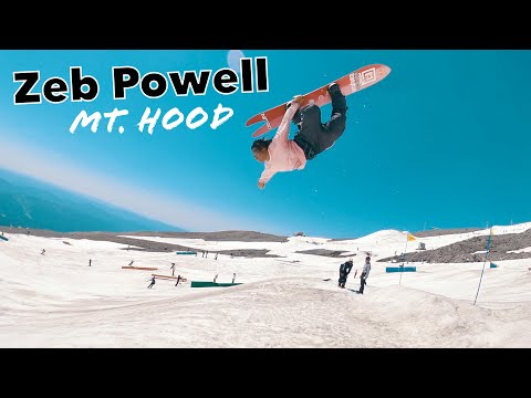 Zeb Powell Snowboarding at Mount Hood On A 203cm Board!