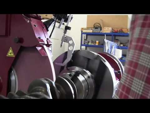 AMC-SCHOU K-2000P Crankshaft Grinder in operation