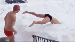 If David Attenborough Narrated Winter Sports Fails | Funny Snow Videos | Our Funny Planet