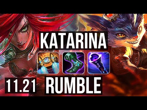 KATARINA vs RUMBLE (MID) | Rank 2 Kata, 13/2/8, 1.6M mastery, 900+ games | EUW Challenger | 11.21