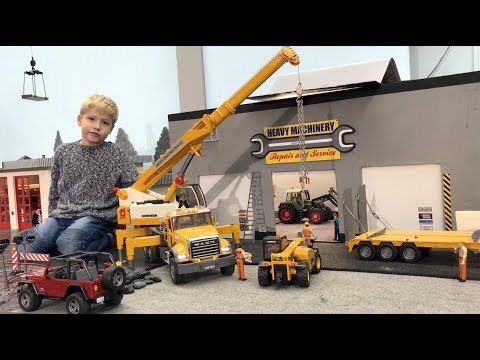 EXCAVATOR TOYs for children ✅BRUDER Truck mounted CRANE Liebherr