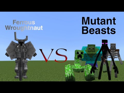 Ferrous Wroughtnaut vs Mutant SnowGolem,Creeper,Zombie,Skeleton and EnderMan - Minecraft Mob Battle