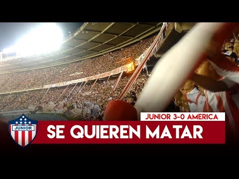 "Si quieren ver fiesta - Frente Rojiblanco Sur - Junior 3-0 America 2017" Barra: Frente Rojiblanco Sur • Club: Junior de Barranquilla