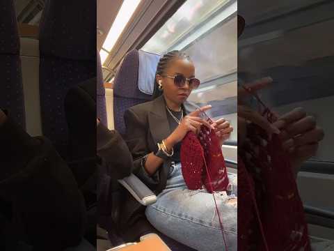 Crocheting on a moving train, how much can I crochet in 2 hrs? #crochet #shorts #diy