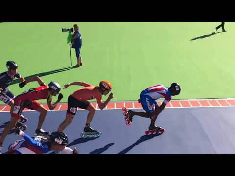 WK Inline skaten 1000m halve finale Janno Botman 2