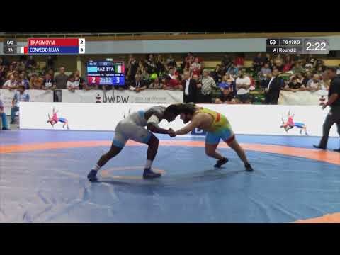 Round 2 FS - 97 kg: M. IBRAGIMOV (KAZ) v. A. CONYEDO RUAN (ITA)