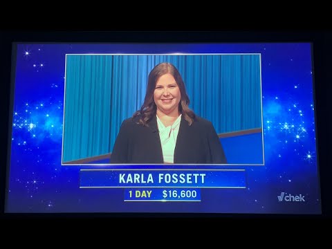 Jeopardy, intro & 1st Daily Double - Karla Fossett Day 2 (7/25/22)