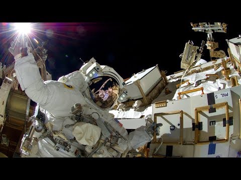 LIVE ISS Expedition 61 US Spacewalk 64 Alpha Magnetic Spectrometer Repair (Morgan and Parmitano)