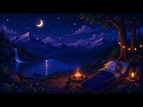 Moonlit Campfire by the Lake 🌙 Soft Lofi | Sleep, Study & Relax