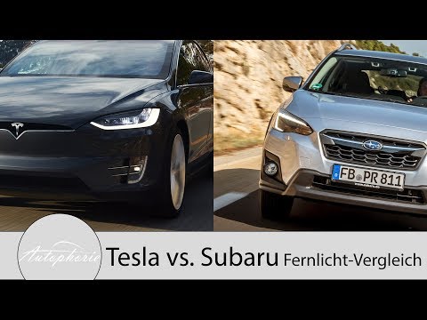Tesla Model X LED-Scheinwerfer vs. Subaru XV LED-Scheinwerfer Pro und Contra [4K] - Autophorie