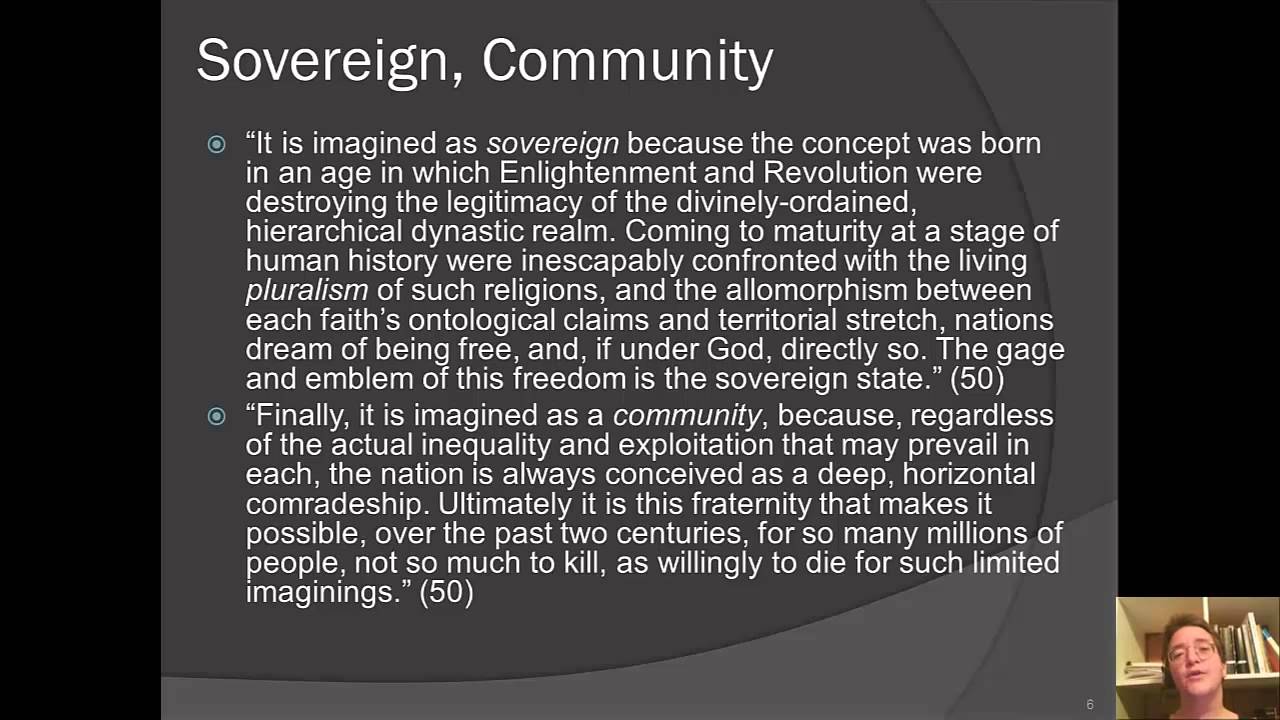 Week 6 Benedict Anderson Imagined Communities