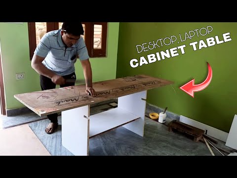 Wooden corner study table, with storage