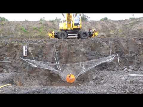 Full-scale impact test on rockfall catch fence #2