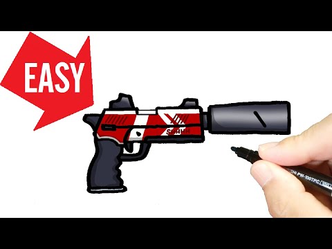 How to draw Fortnite guns【SHADOW TRACKER】Easy & Cute drawing｜Jolly Art NEGI