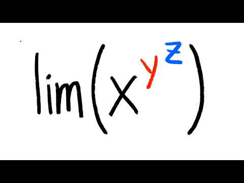 Limit of x^(y^z) as (x, y, z) goes to (0, 0, 0)