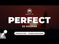 Perfect Ed Sheeran Female Key Piano Karaoke
