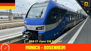 Cab Ride Munich Central Station/München Hbf to Rosenheim (Germany) Train driver’s view in 4K