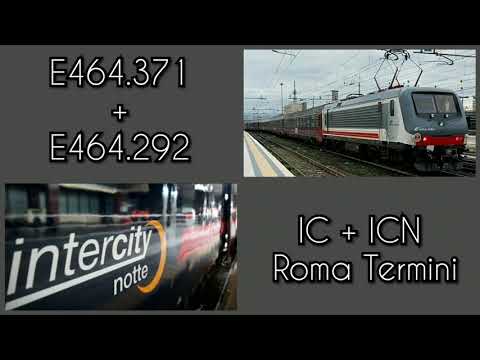 /E464.371 Sun, con carrozze intercity e intercity notte in partenza da Roma Termini per lo scalo/