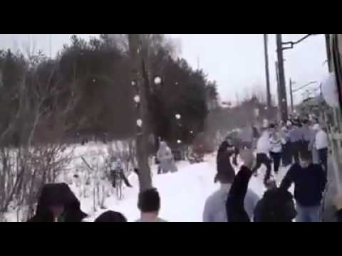 Legia Hooligans play with each other 2015