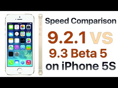 iPhone 5S iOS 9.2.1 vs iOS 9.3 Beta 5 / Public Beta 5 Build #13E5225a Speed Comparison