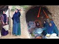 Ghar Ajaib:Grandmother and two orphan girls and story cooking in cave fireplace.Sakhavat eprator