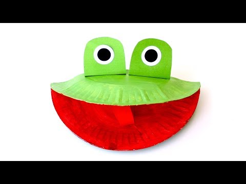 How to make a frog puppet out of a paper plate