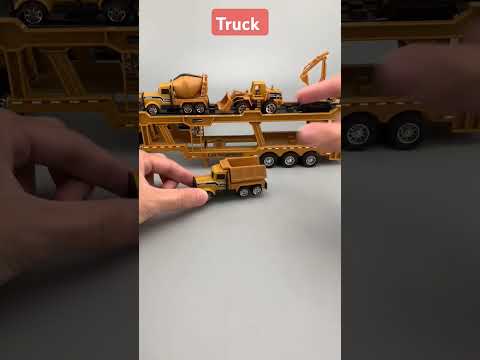 Flatbed transport truck carrying JCB dump Truck and excavator #diecast #viralshorts #dumptruck #usa