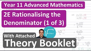 2E Rationalising the Denominator (1 of 3)