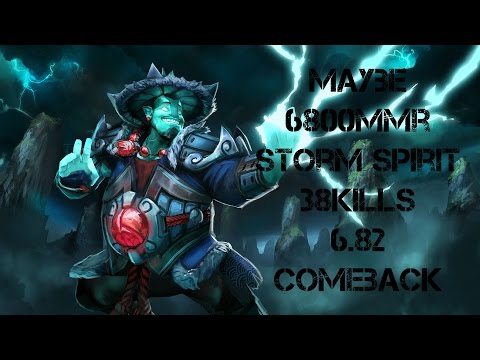 Maybe Dota 2 6800mmr Storm Spirit 38kills 6.82 comeback