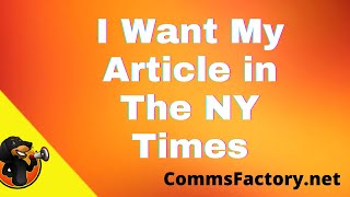 Can You Publish My Article in the New York Times? 3 Things to Know