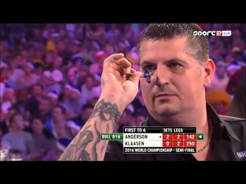 Gary Anderson World Champ 2016 all 180 + high finishes