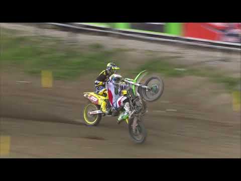 Ryan Villopoto vs Clement Desalle with GoPro of RV2 crash MXGP of Trentino 2015 - motocross
