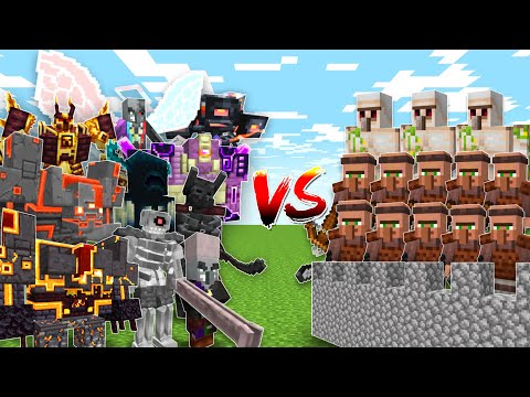OP BOSSES vs VILLAGER CASTLE - Minecraft Mob Battle