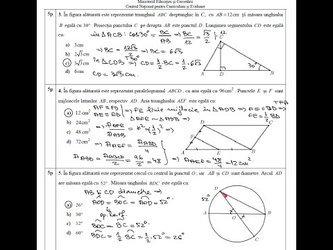 Official model of the national mathematics assessment exam 2025-2026 - Subjects I and II