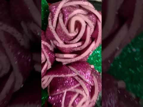 Glitter form sheet flower🌹making video || Making flowers 🌹 with glitter paper #flowermaking #shorts