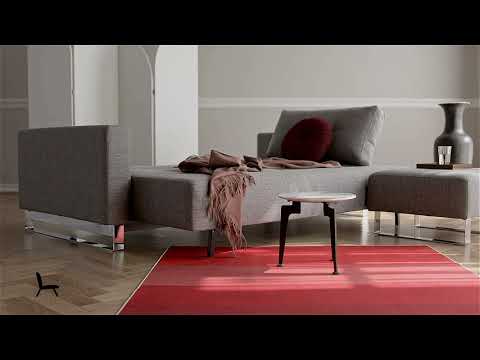 Cassius Deluxe Excess Lounger Fabric Sofa Bed & Deluxe Excess Fabric Ottoman by Innovation Living