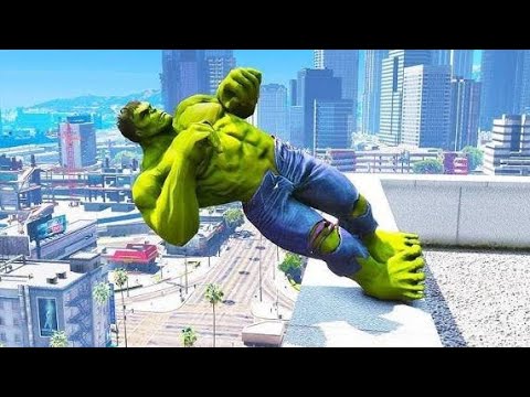 HULK CRAZY JUMPS/FALLS (GTA 5 Spider-Man Fails)