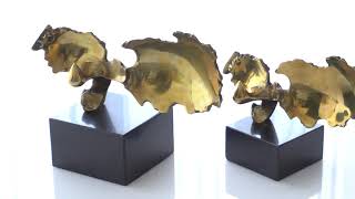 Burst Sculpture Brass with Black Granite