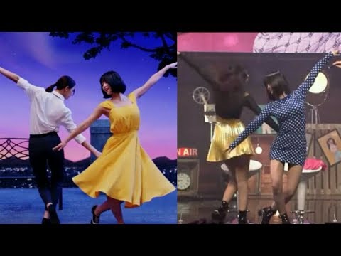 TWICE's Momo and Tzuyu dancing to their part in WHAT IS LOVE? M/V