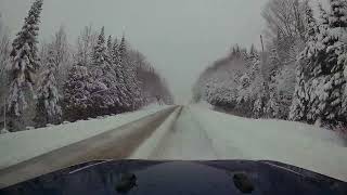 A Snowy Drive Through the Appalachian Mountains