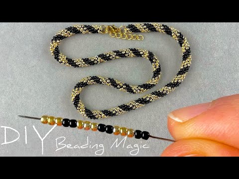 Seed Bead Rope Necklace Tutorial | Beaded Rope Necklace | Seed Bead Spiral Rope