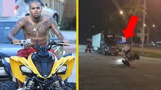 Chris Brown &quot;Almost Crashes Quad Into Truck Trying To Flex On Meek Mill&quot;