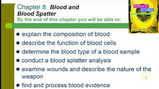 Ch  8 Blood & Blood Spatter Notes